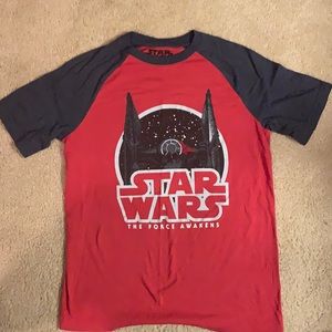 Star Wars the force awakens raglan tee shirt xl boys